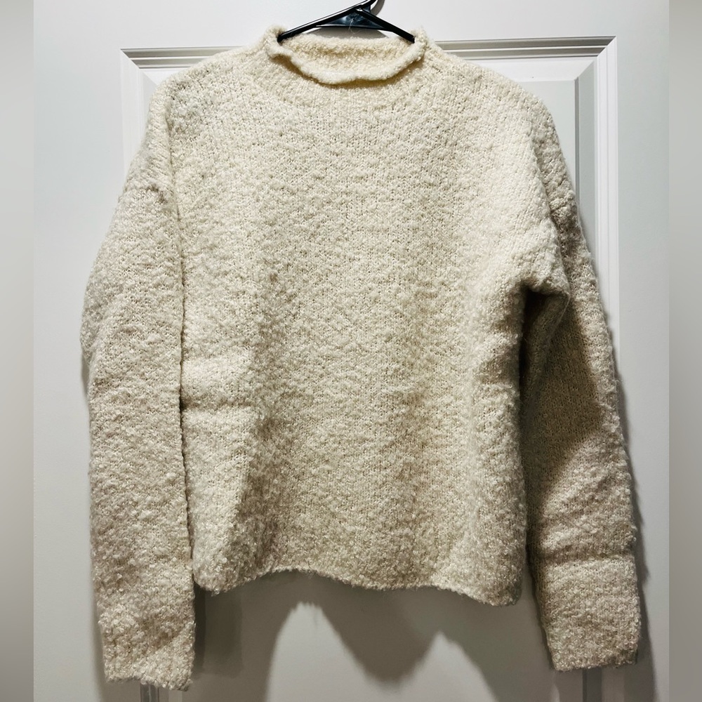 J Crew Bouclé Mockneck Sweater